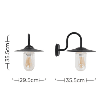 Sienas lampa Strothers Swan Neck, ārtelpām