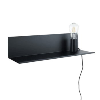 Sienas lampa/ plaukts MAGIC SHELF BLACK