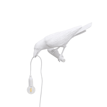 Sienas lampa Bird Looking Left, balta