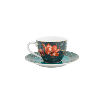 Espresso tasīte ar apakštasīti Winter Wonderland Overall Dark Blue, 120ml