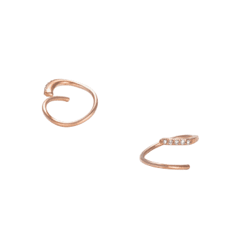 Rozā zelta auskari 375/1000 “Pretty Diamond Swirl” ar dimantiem 0.03ct/10