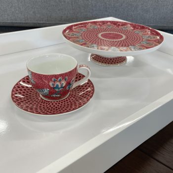 Espresso tasīte un apakštasīte Flower Festival Dark Pink 120 ml