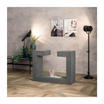 Bioetanola kamīns Stone, pelēks