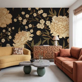 Tapetes Mystic Midnight Peony Blooms, 8gab.