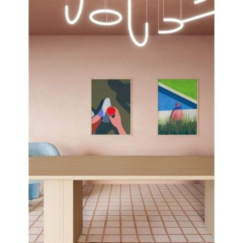 Plakāts Les Vacances 03, ierāmēts baltā rāmī, 30x50cm