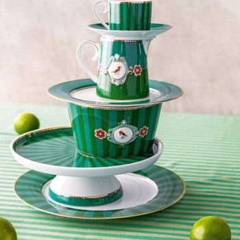 Kūkas paplāte Love Birds Stripes Emerald-Green, D24cm