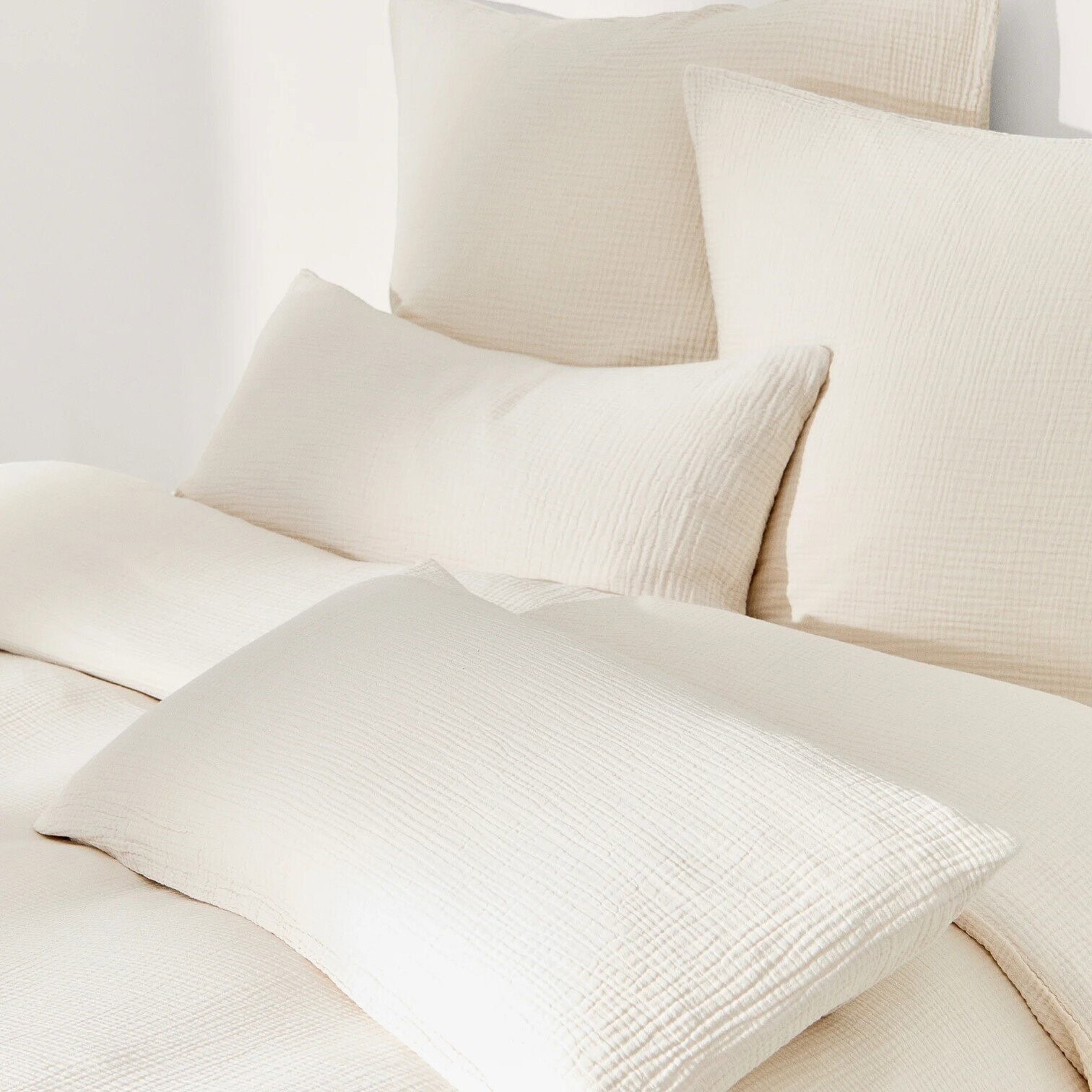 Muslina spilvendrāna Odile, balts, 40x80cm Muslina spilvendrāna Odile, balts, 40x80cm