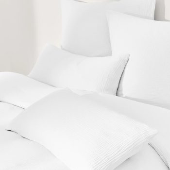 Muslina spilvendrāna Odile, balts, 80x80cm