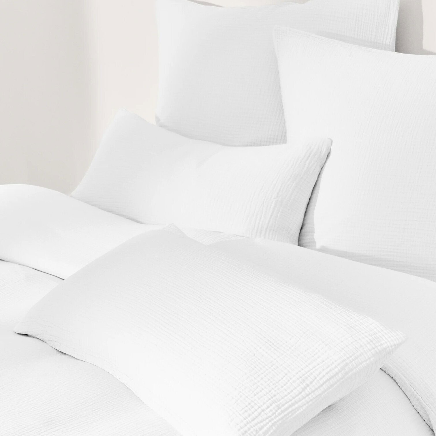 Muslina spilvendrāna Odile, balts, 80x80cm Muslina spilvendrāna Odile, balts, 80x80cm