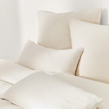 Muslina spilvendrāna Odile, bēšs, 40x80cm