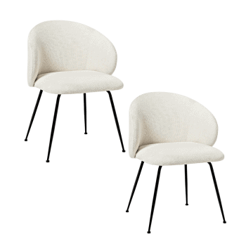 Krēslu komplekts Luisa, 2gab., balti