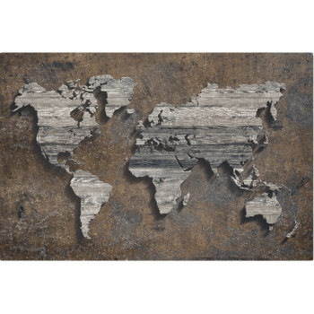 Posteris Wooden Grid World Map