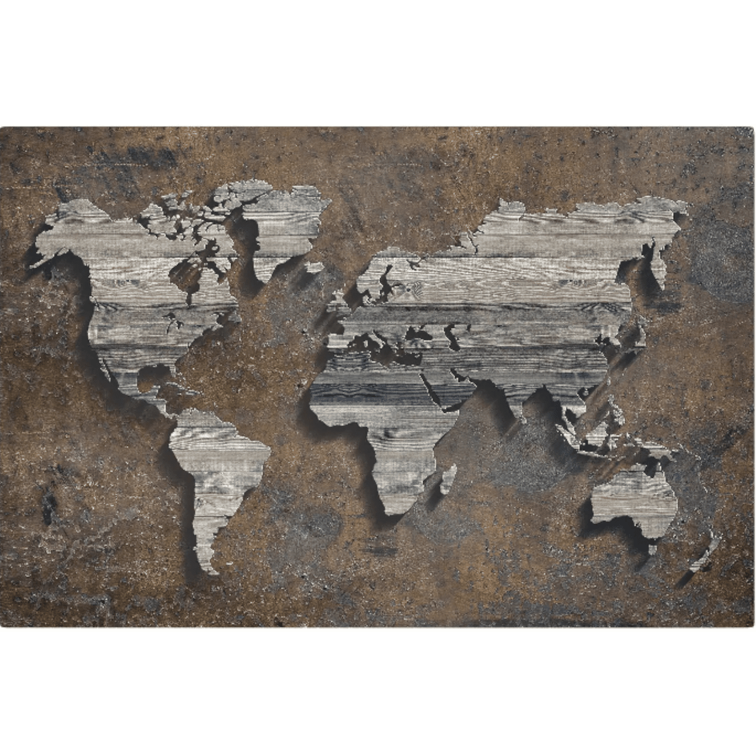 Posteris Wooden Grid World Map Posteris Wooden Grid World Map