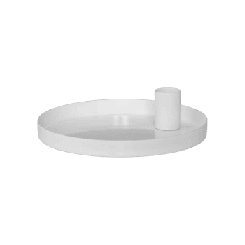 Svečturis Candlestick White Metal, D15cm