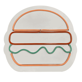 Sienas lampa Hamburger Multicolor