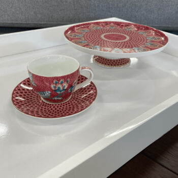 Espresso tasīte un apakštasīte Flower Festival Dark Pink 120 ml